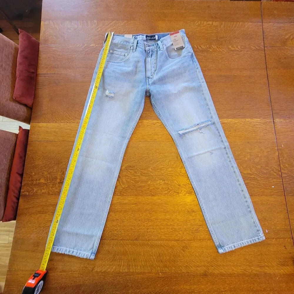 Levi's SilverTab Straight Light Blue Denim Distressed Relaxed Fit Jeans